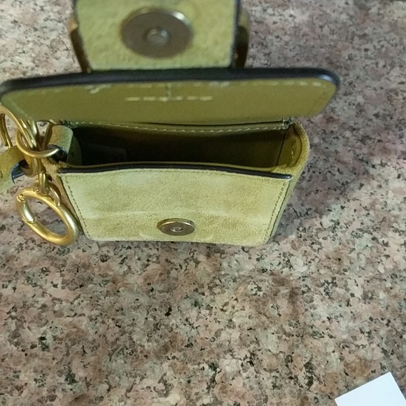 Tory Burch green  Buckle Suede mini Coin Pouch - Picture 6 of 8